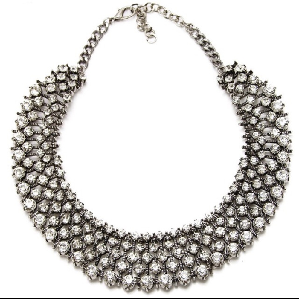 Rhinestone Statement Choker/Peter Pan Collar